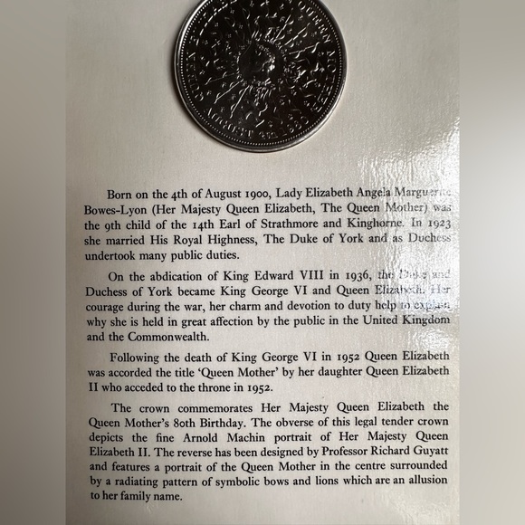 1980 Commemorative Coin for Queen Mother 80th Birthday - Picture 6 of 7